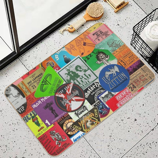 I Miss Concerts - Hard Rock And Heavy Metal Ticket Stubs And Backstage Passes Bath Mat