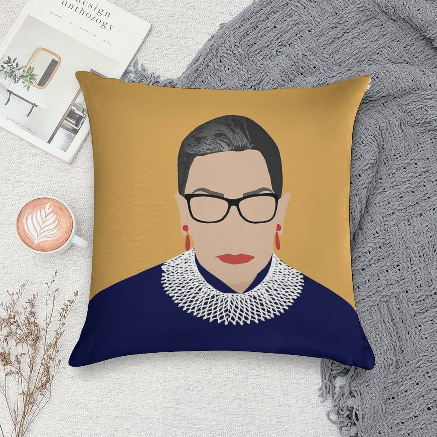 Ruth Bader Ginsburg Soft Ultra-Soft Texture Throw Pillow