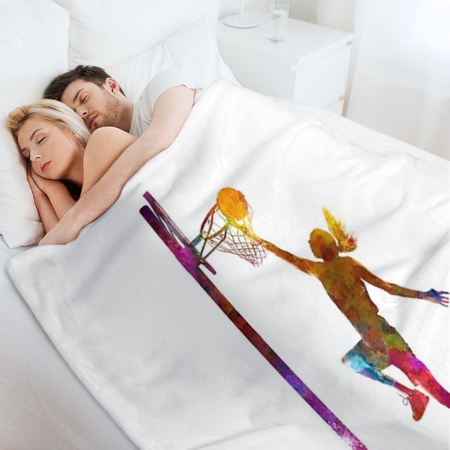Young Woman Basketball Player 04 Throw Blanket