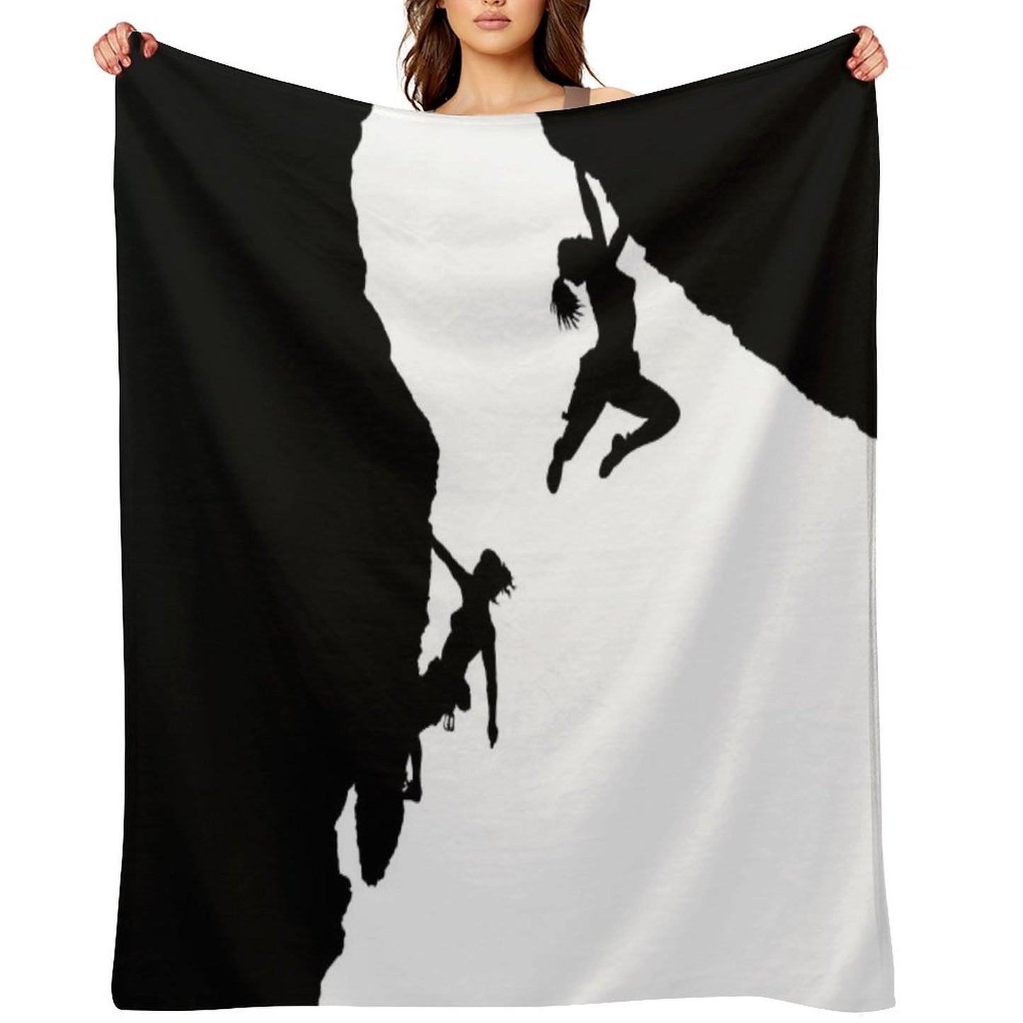 Women Rock Climbing Throw Blanket