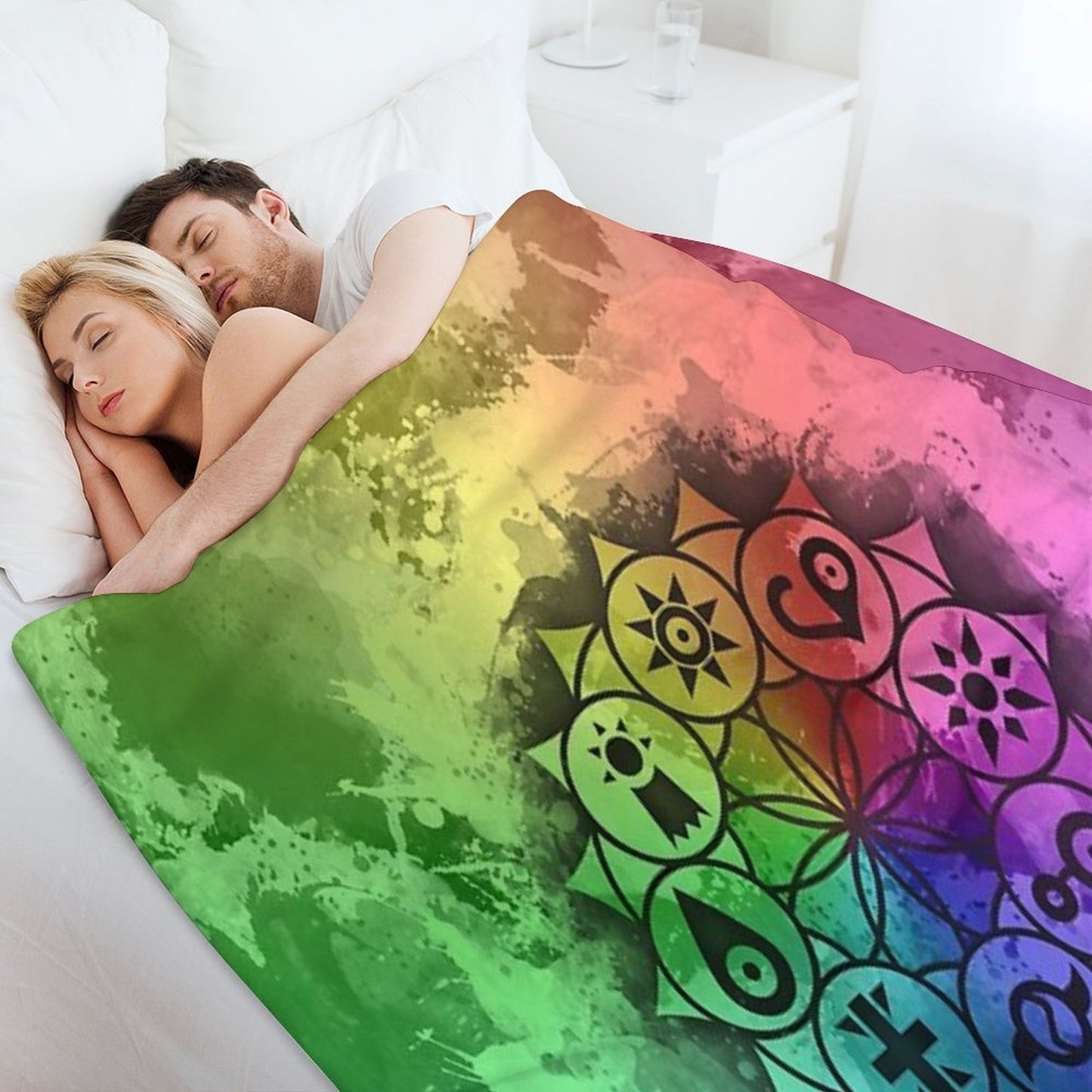 Digimon Mandala Paint Throw Blanket