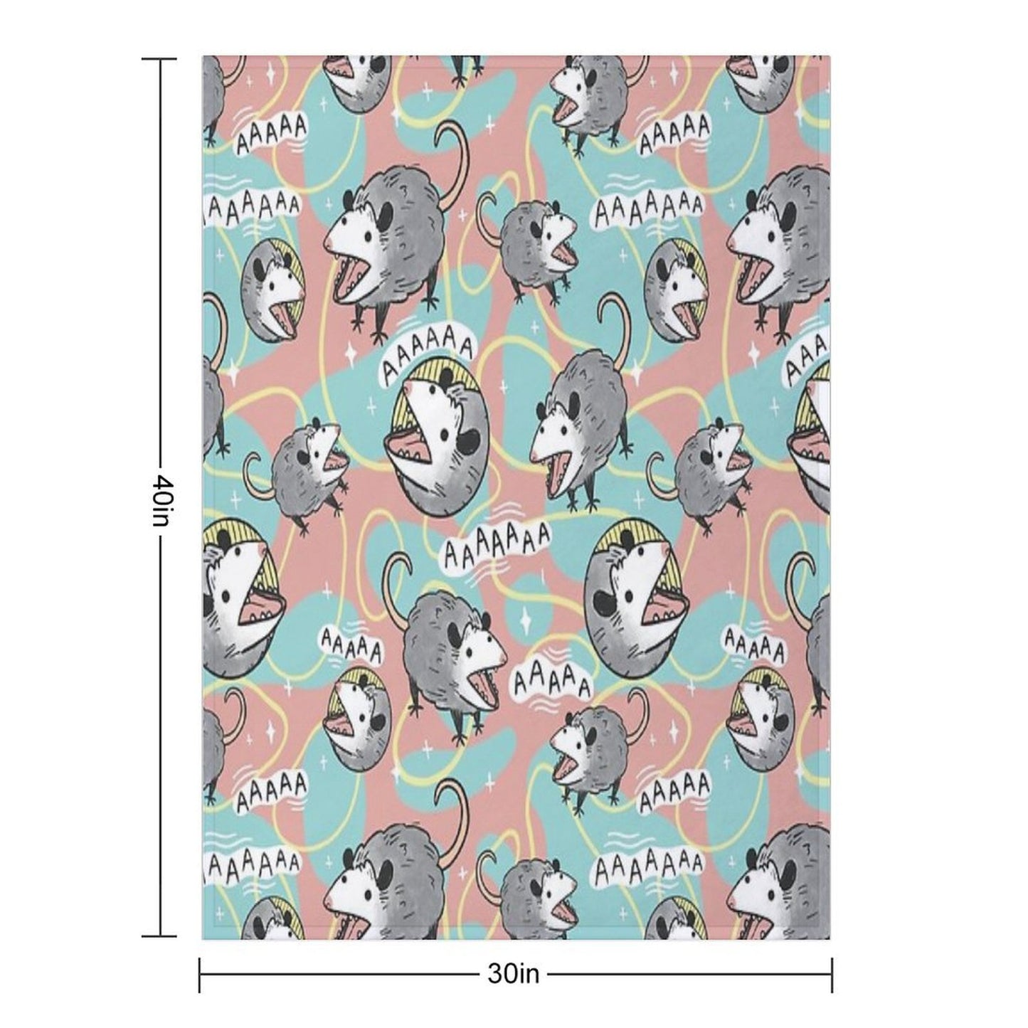 Opossum Screm Throw Blanket