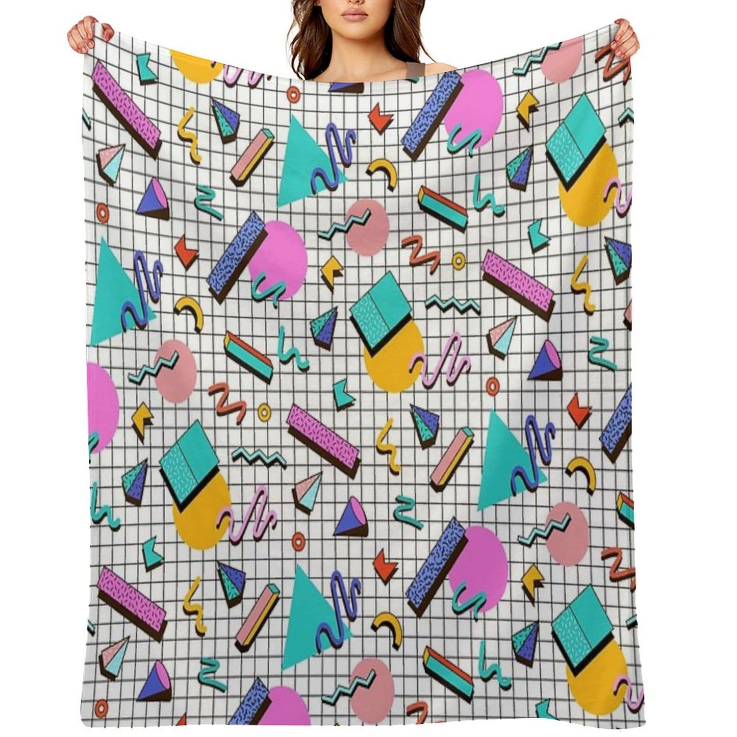 Funky 80s Eighties Memphis Pattern Design Throw Blanket