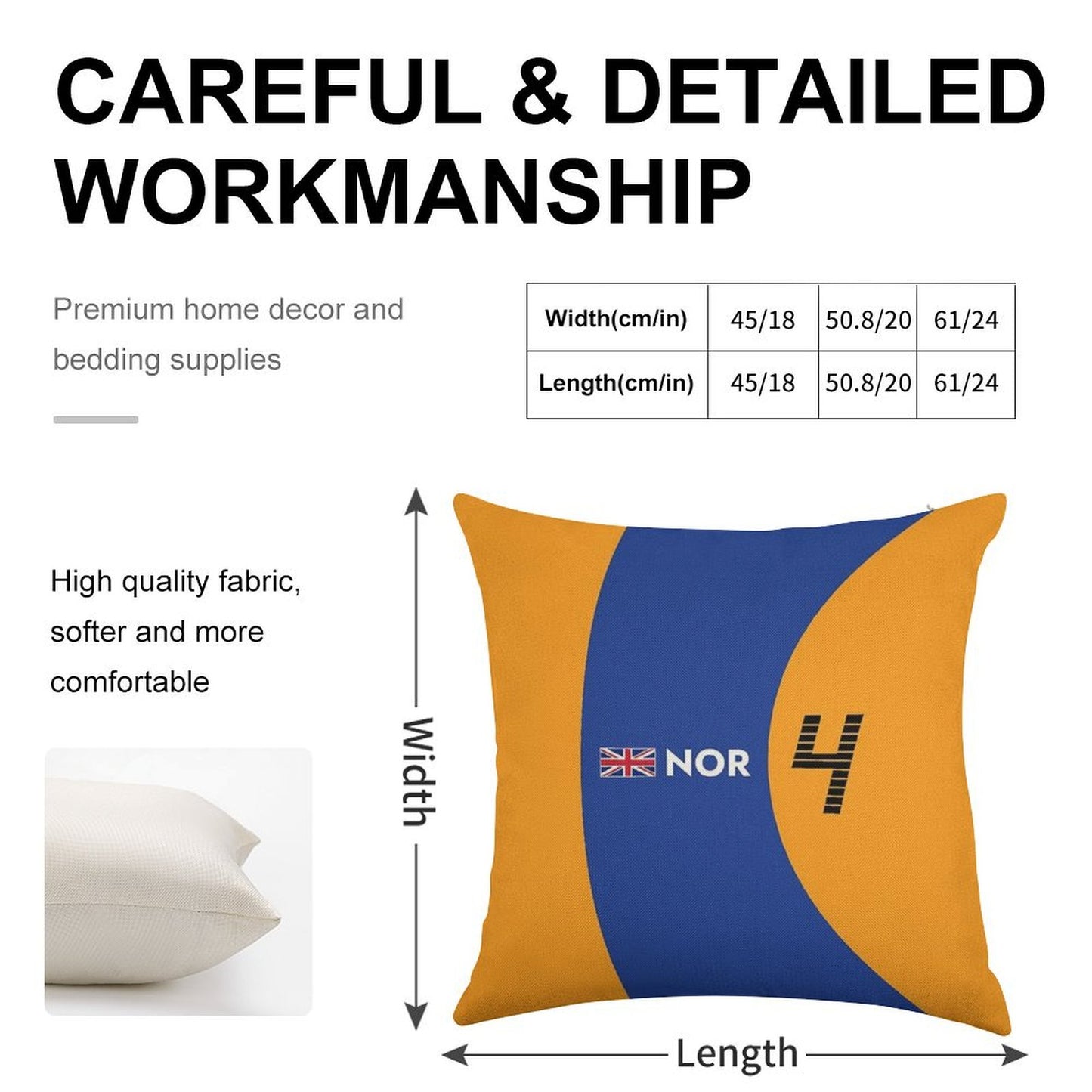 F1 2021 - #4 Norris Linen Throw Pillow Cover