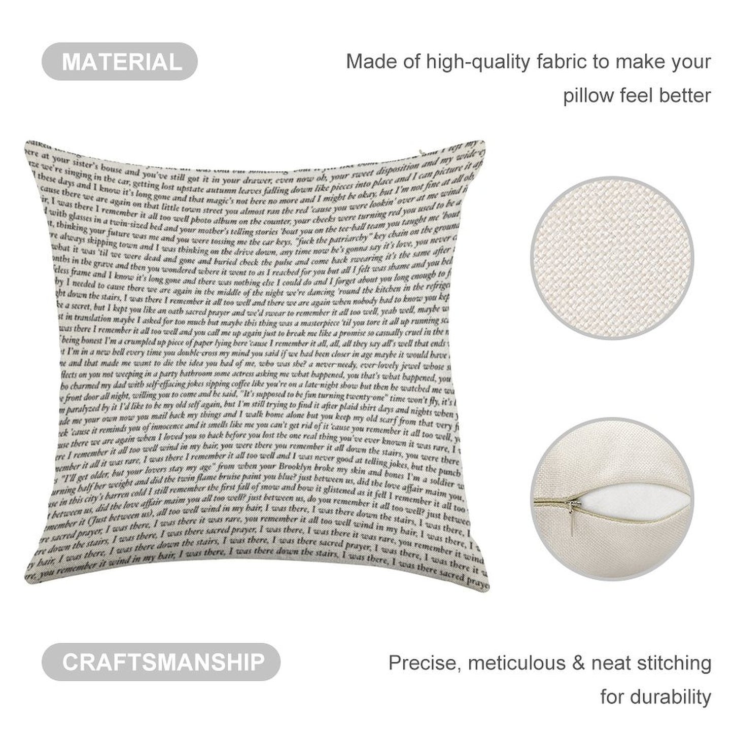 All Too Well 10 Minute Version Lyrics Linen Throw Pillow Cover