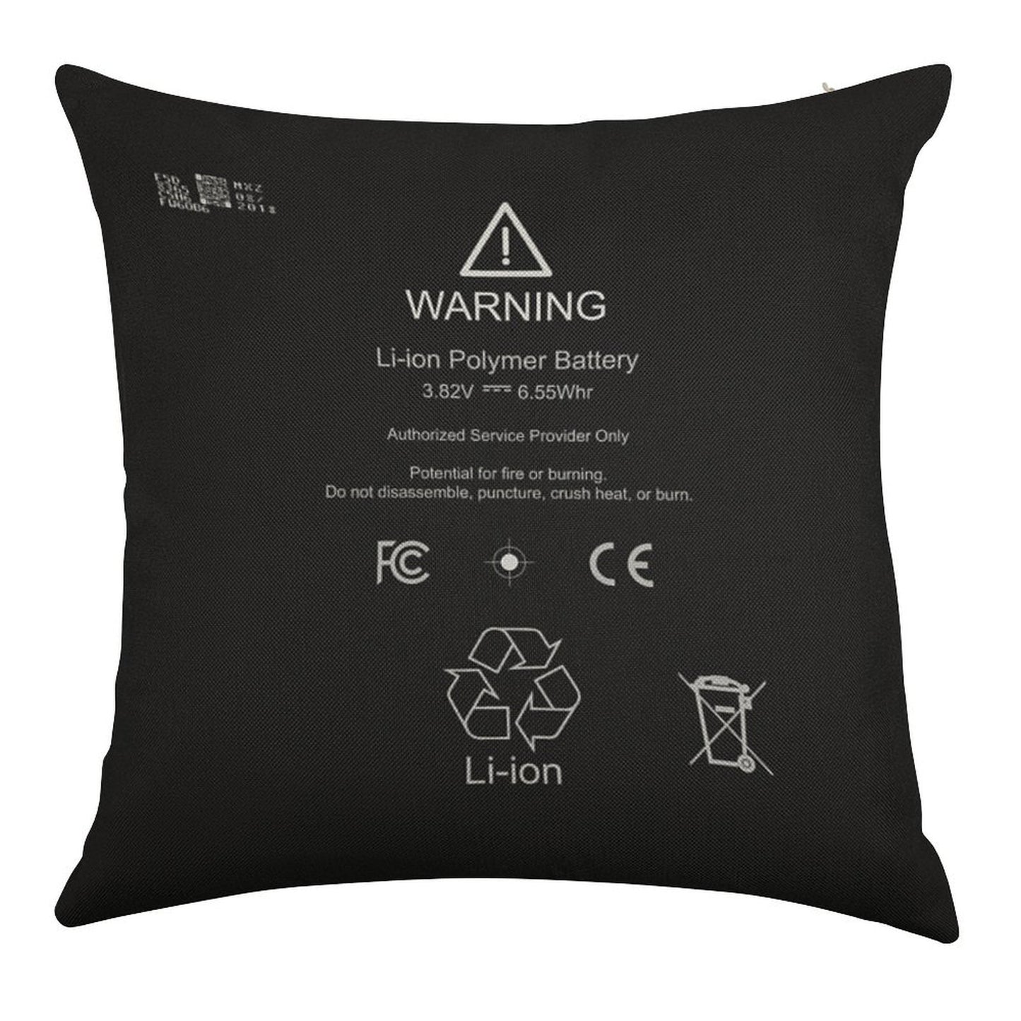 Lithium Ion Battery Linen Throw Pillow Cover