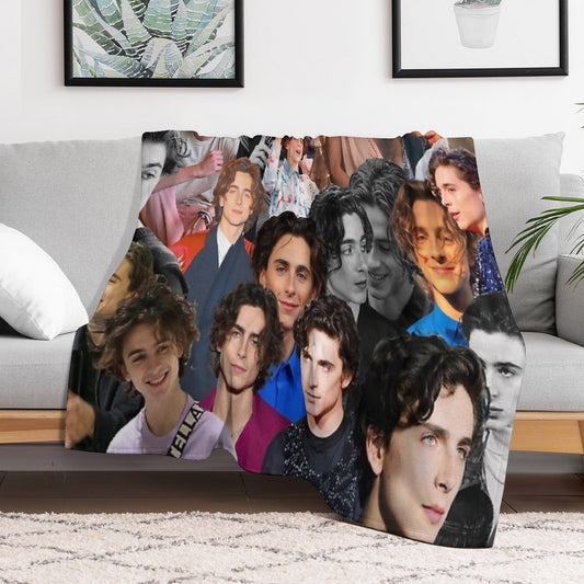 Timothee Chalamet Collage Throw Blanket