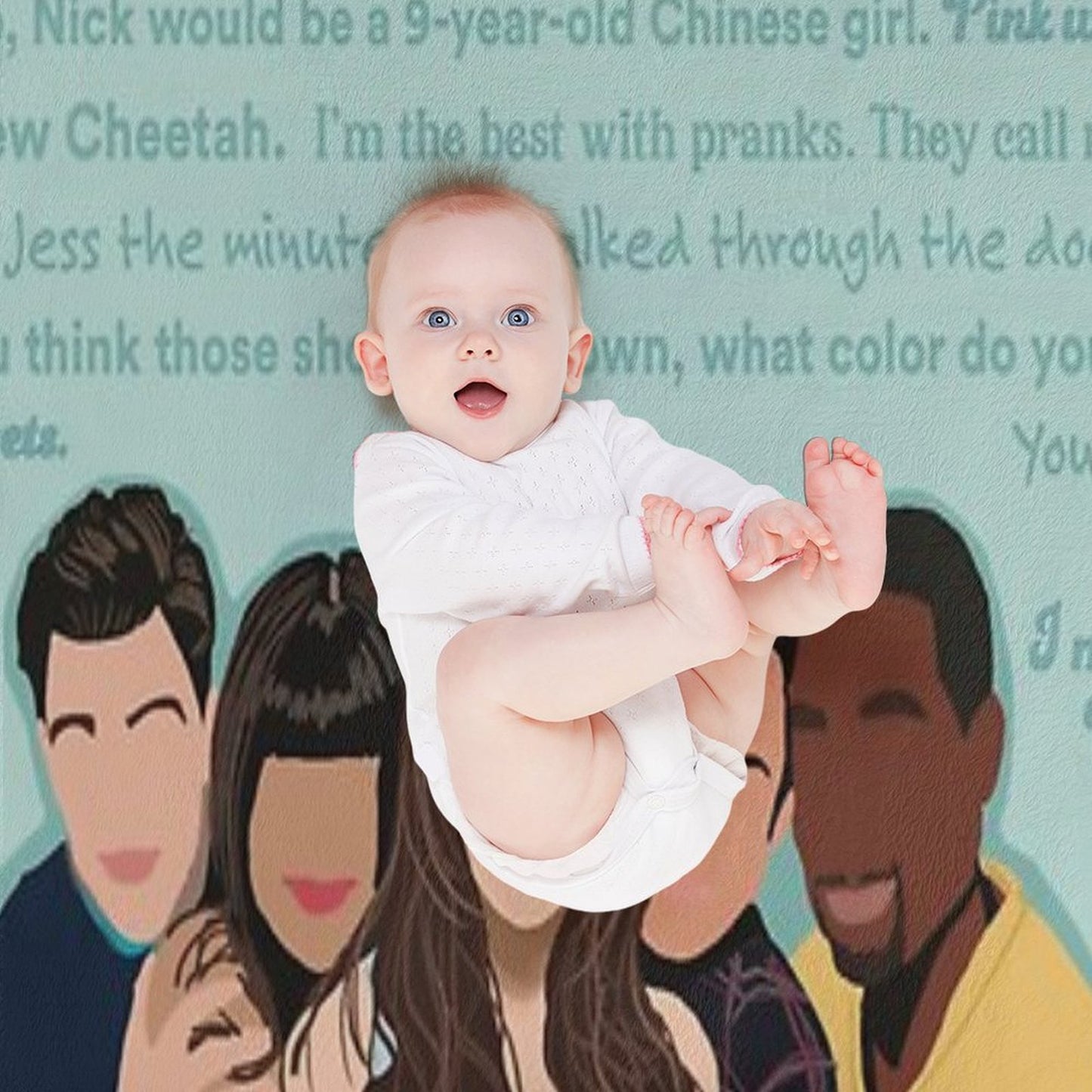 New Girl Cast And Quotes Throw Blanket