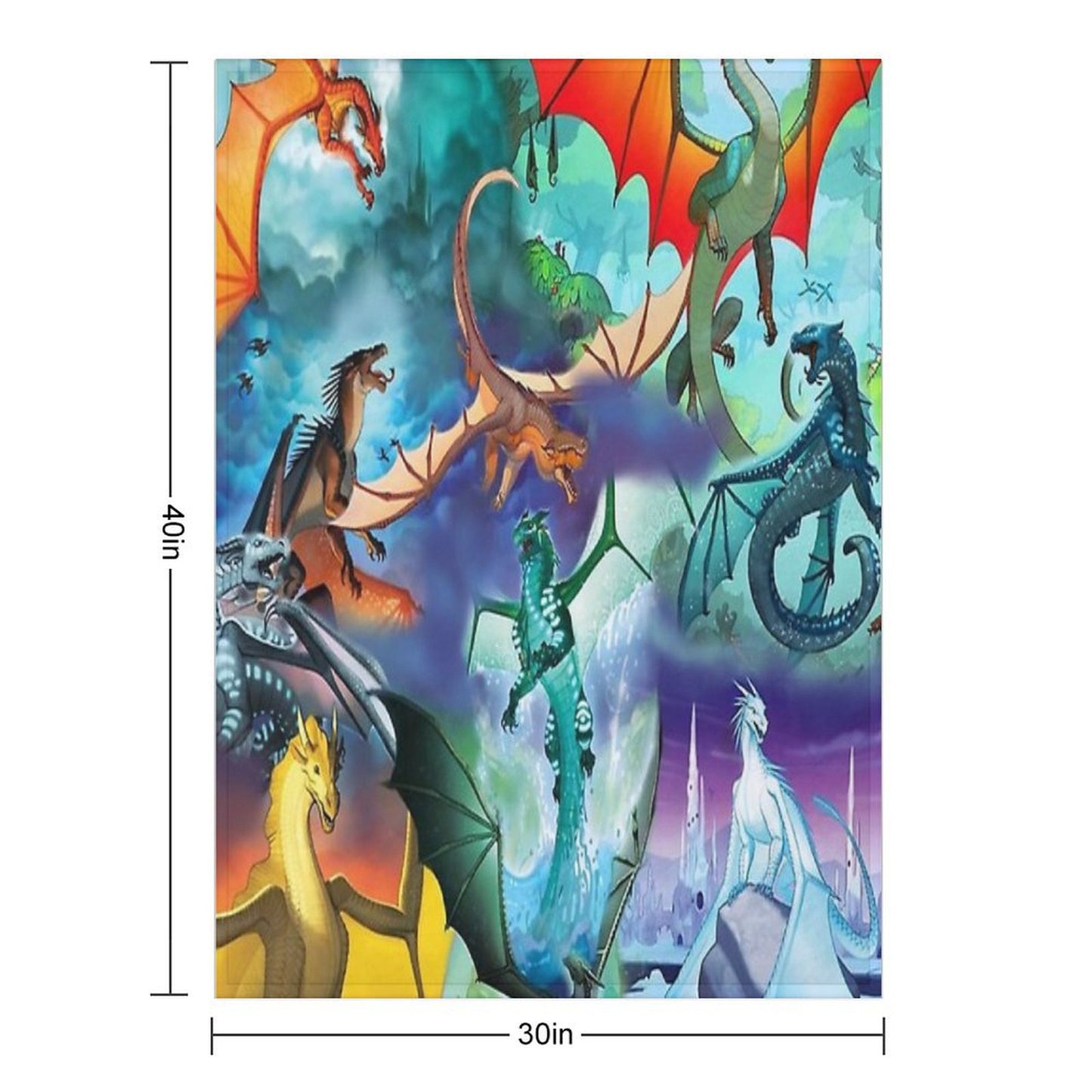 Wing of Fire All Dragon Pattern Background Throw Blanket