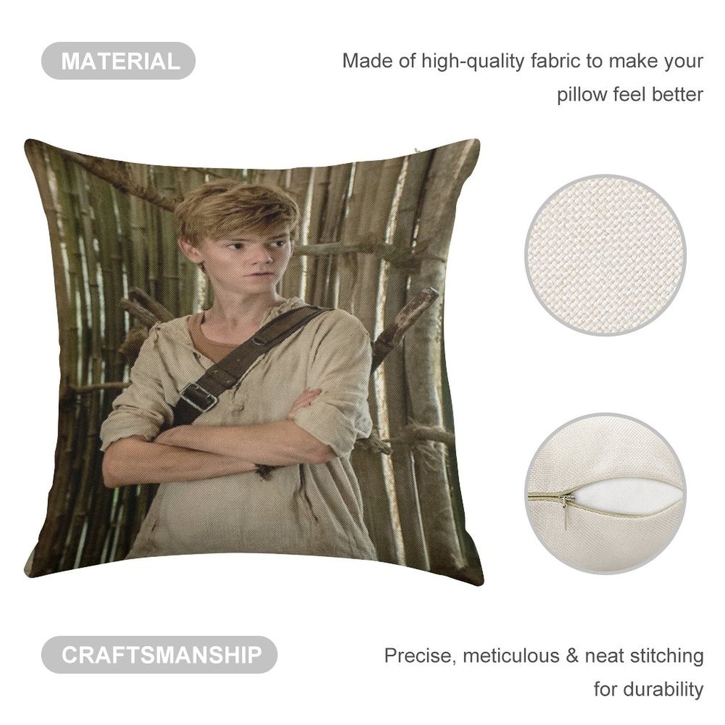 The Maze Runner - Newt Linen Throw Pillow Cover
