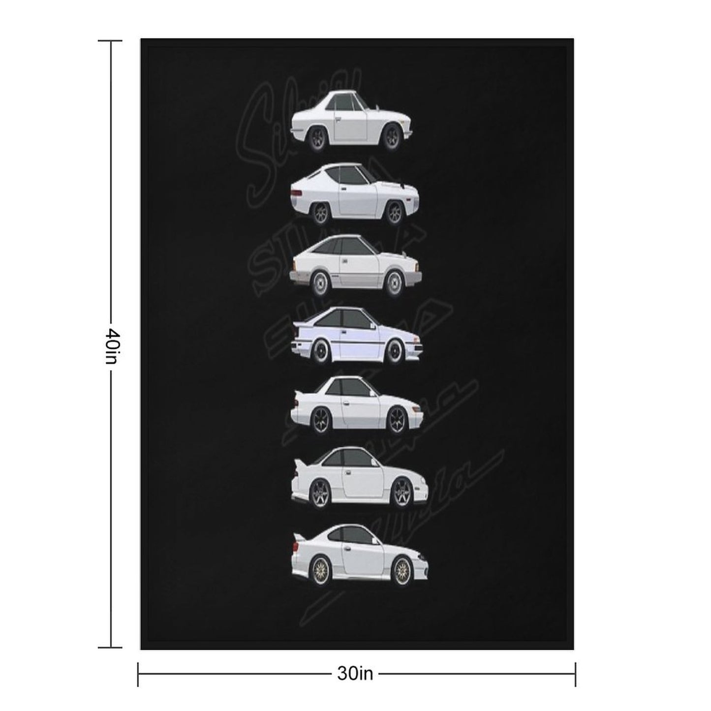 Nissan Silvia Generations Throw Blanket