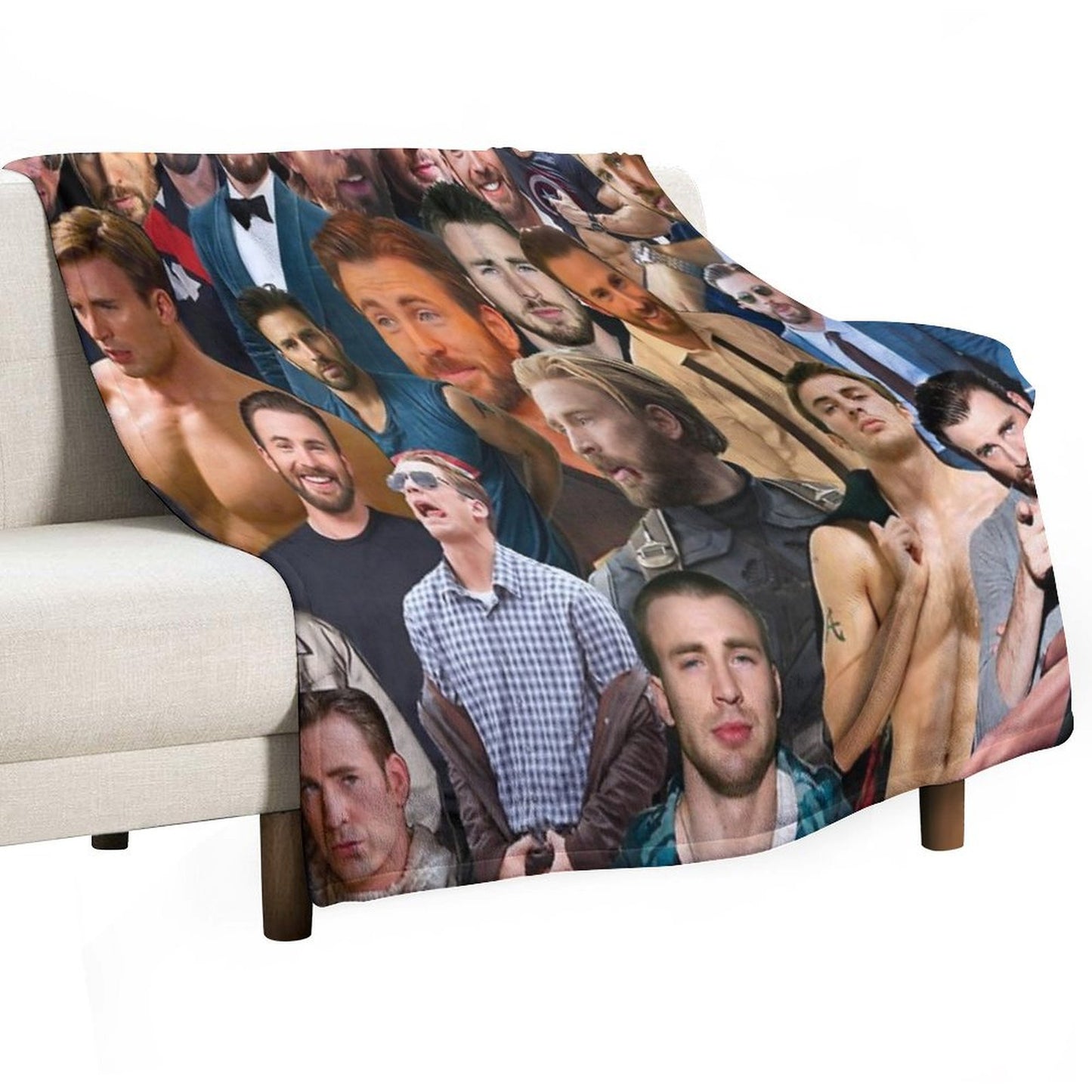 Chris Evans Collage Throw Blanket