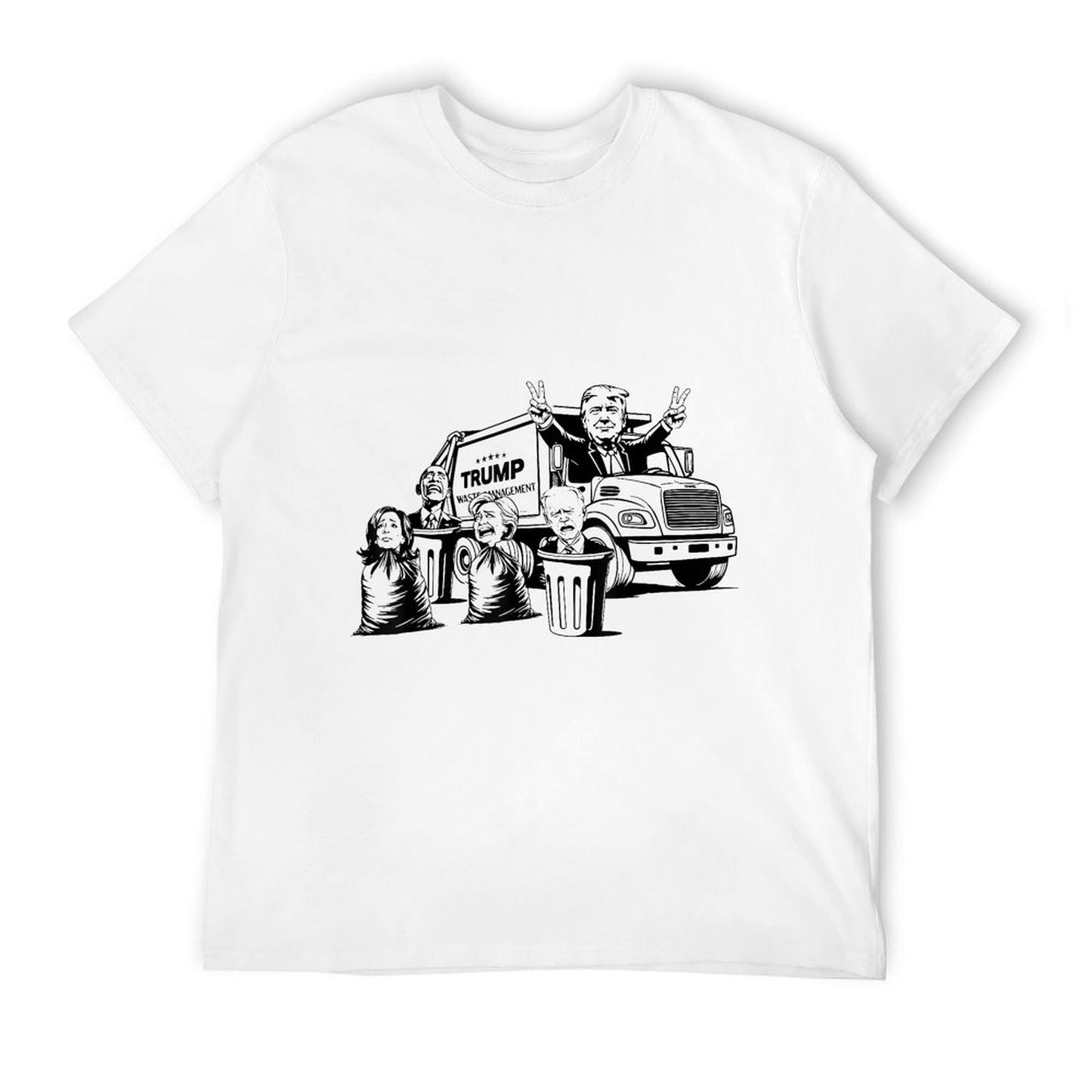 Trump Garbage Truck Kamala Biden Clinton Obama Easy-care T-Shirt