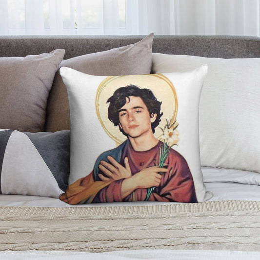 Timothee Chalamet SaintGod Sticker Soft Shrink-Resistant Throw Pillow
