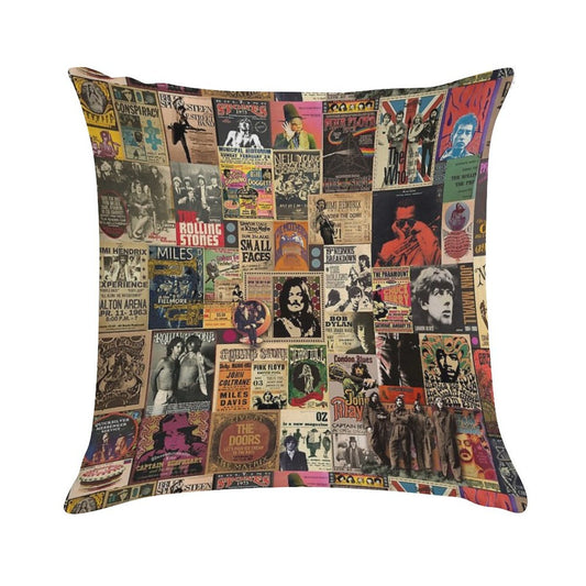 Rock N' Roll Stories Soft Hidden Zipper Throw Pillow