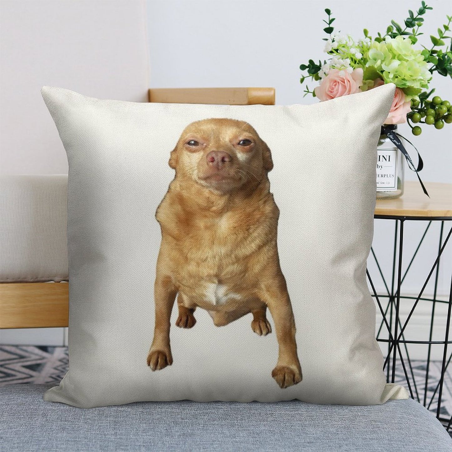 Mighty Mouse Linen Throw Pillow Cover