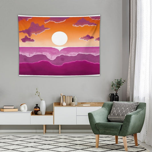 Subtle Stealth Lesbian Sunset Flag - Subtle Lgbt Flag Design Tapestry