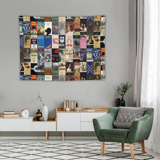 Classic Literature Book Covers Tapestry