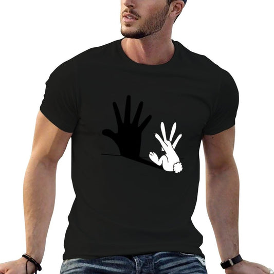 Rabbit Hand Shadow Fade-proof Color T-Shirt