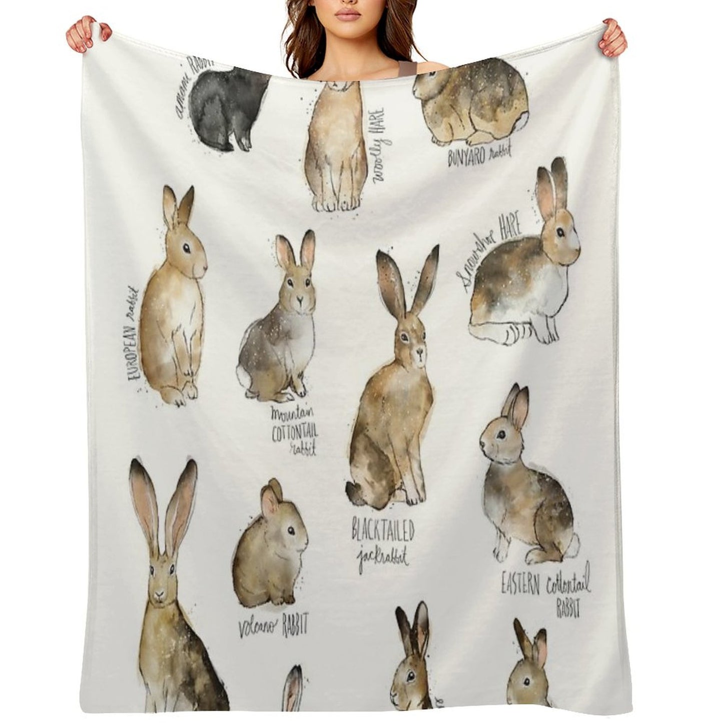 Rabbits & Hares Throw Blanket