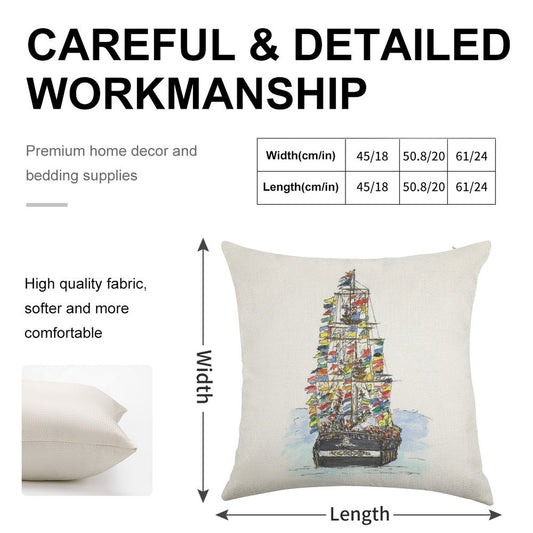 Gasparilla Pirate Festival, Tampa Linen Throw Pillow Cover