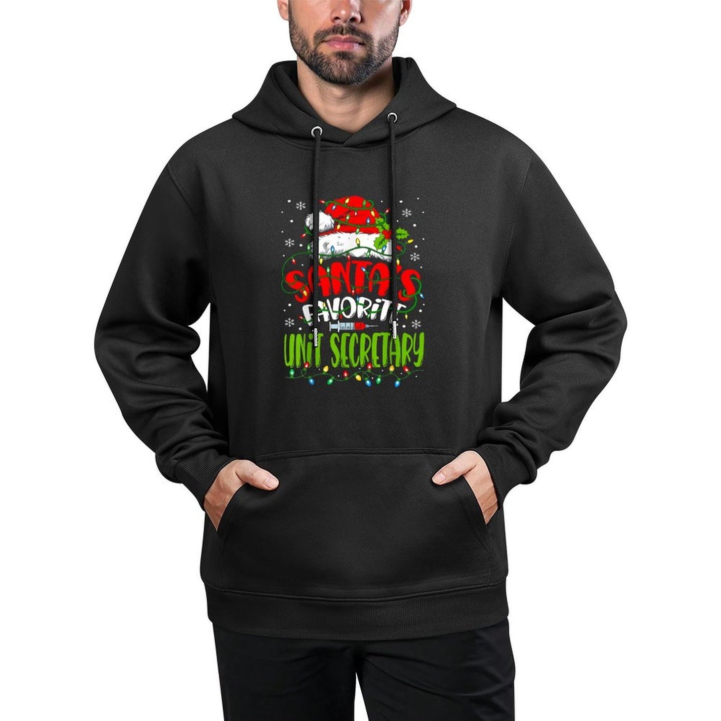 Santa Favorite Unit Secretary Christmas Medical Secretaries Relaxed Fit Hoodie