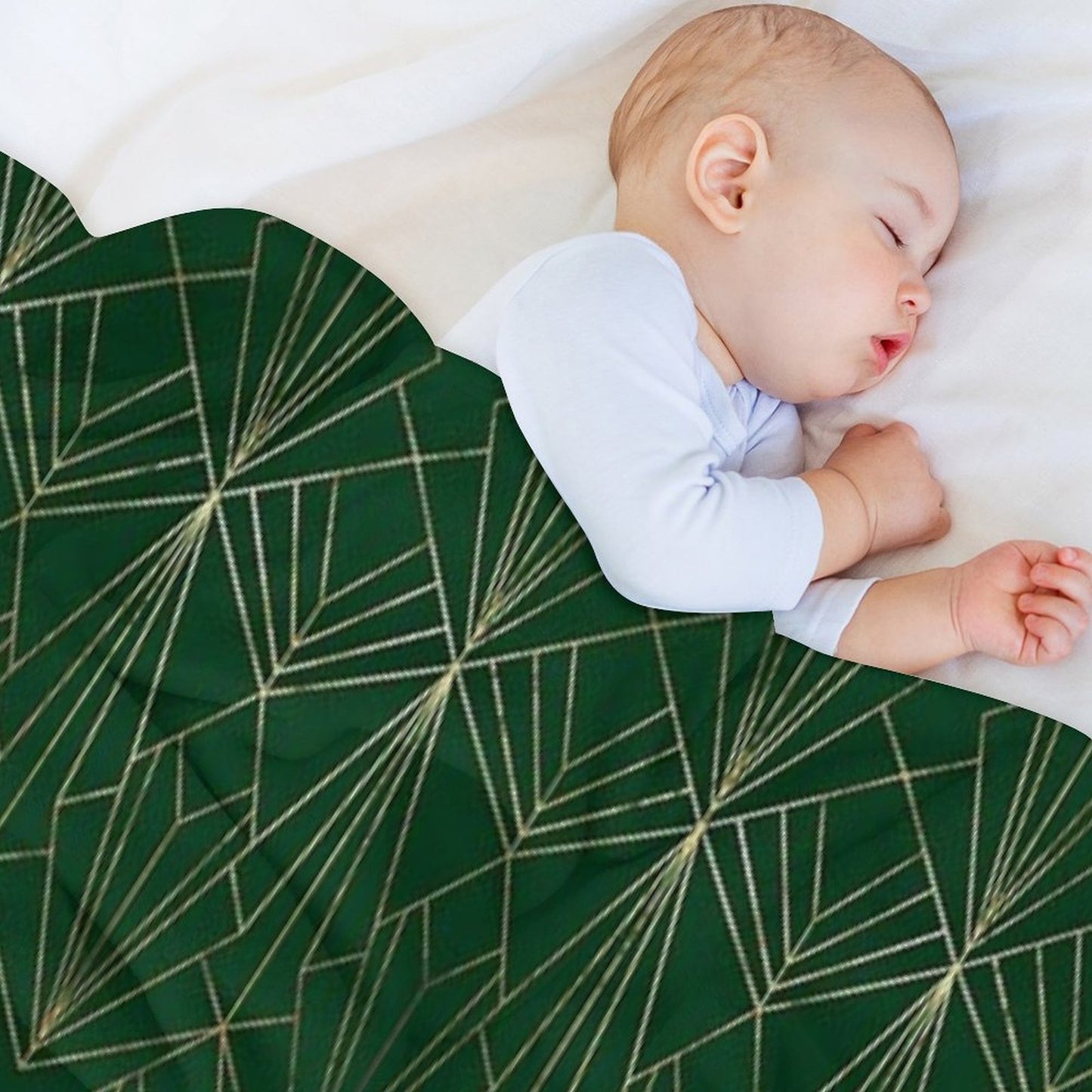 Art Deco in Emerald Green Throw Blanket