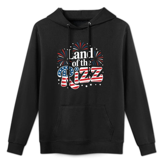 Land of The Rizz Funny Patriotic Day 4th Of July US Unisex Design Hoodie