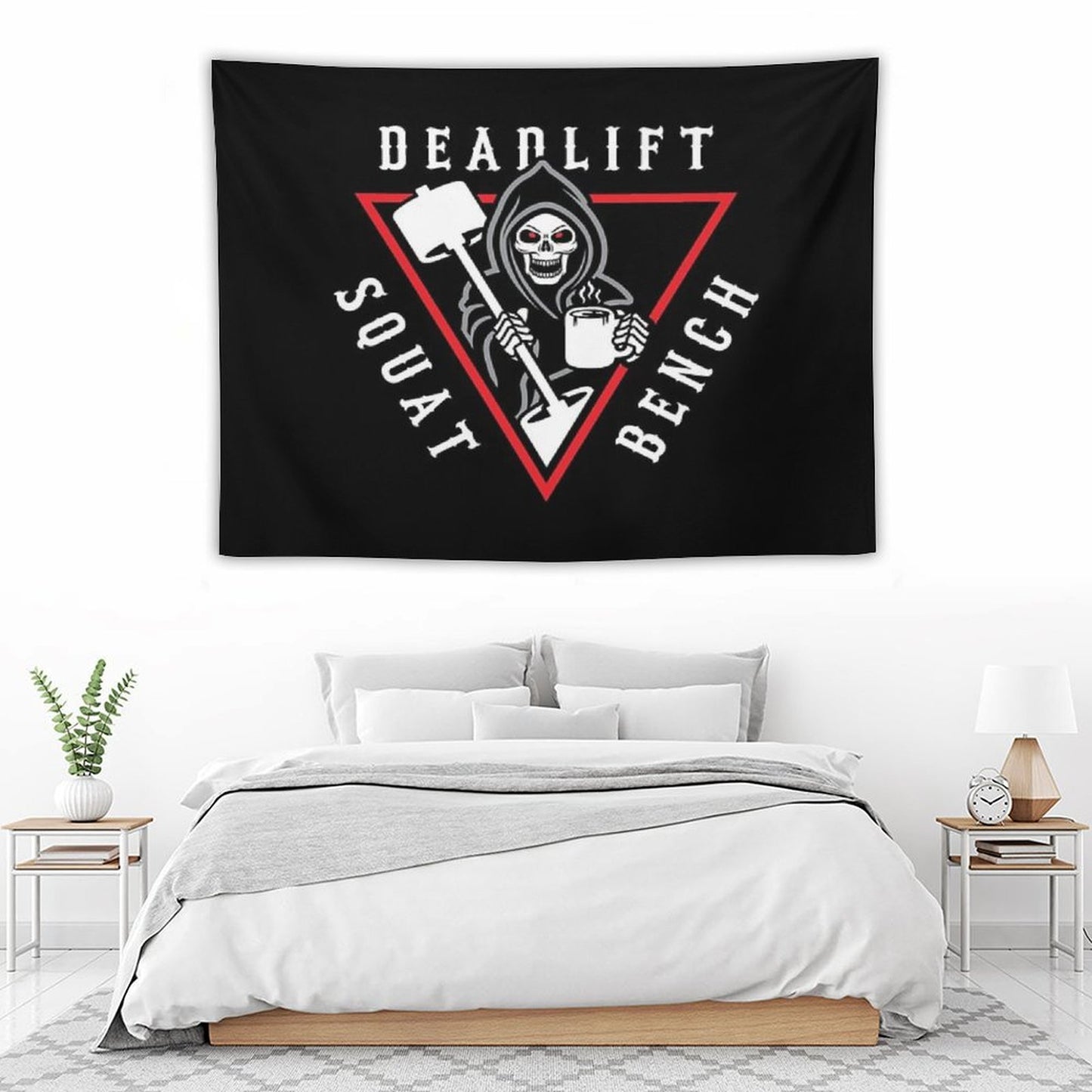 Squat Bench Deadlift Grim Reaper Tapestry