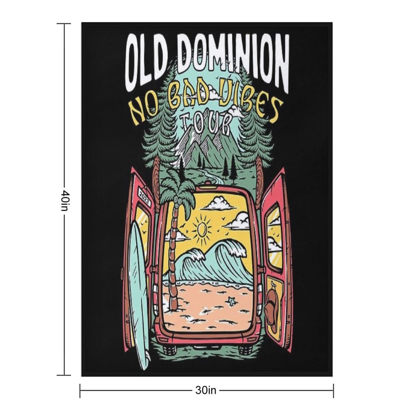 No Bad Vibes Tour 2023 Throw Blanket