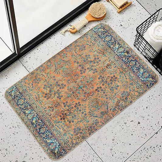Manchester Kashan Floral Persian Carpet Print Bath Mat