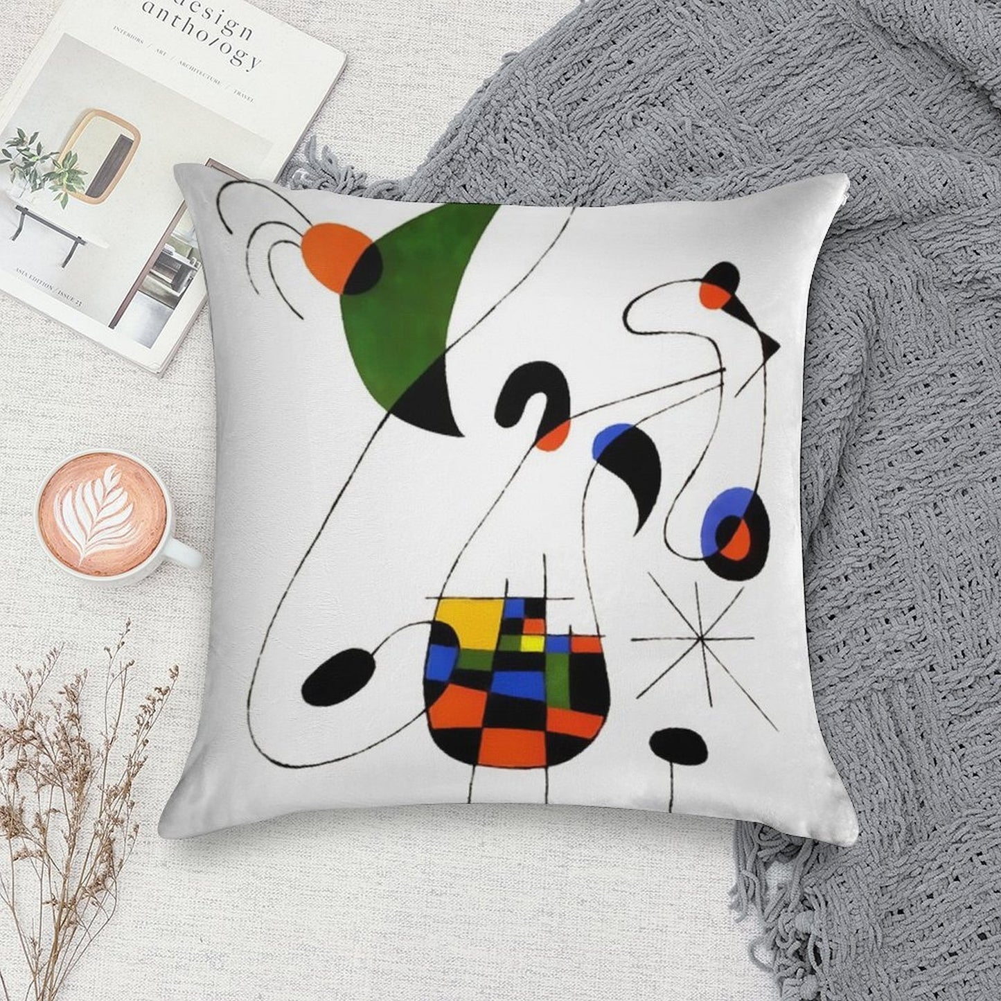 Joan-miro74623-prints Soft Style Accent Throw Pillow
