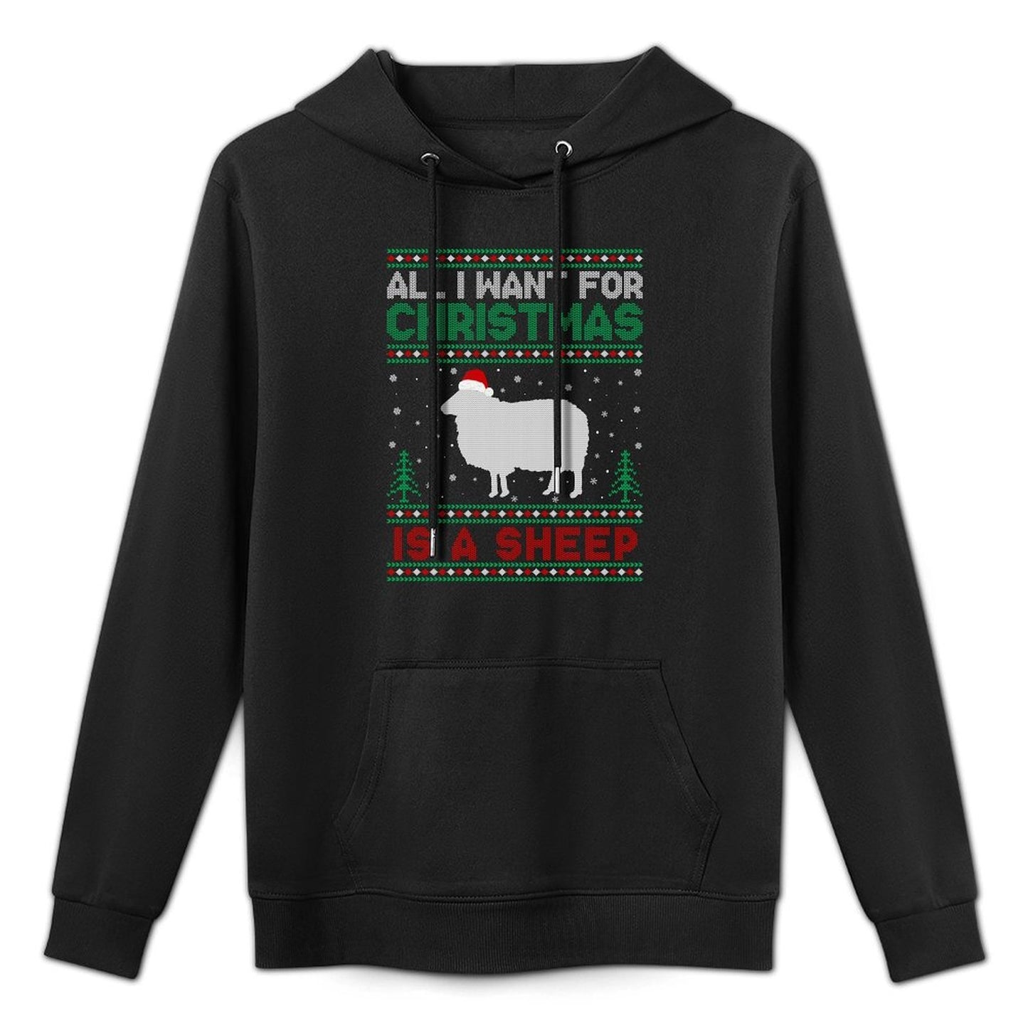 All I Want for Xmas Is A Sheep Ugly Christmas Sweater Moisture-Wicking Hoodie