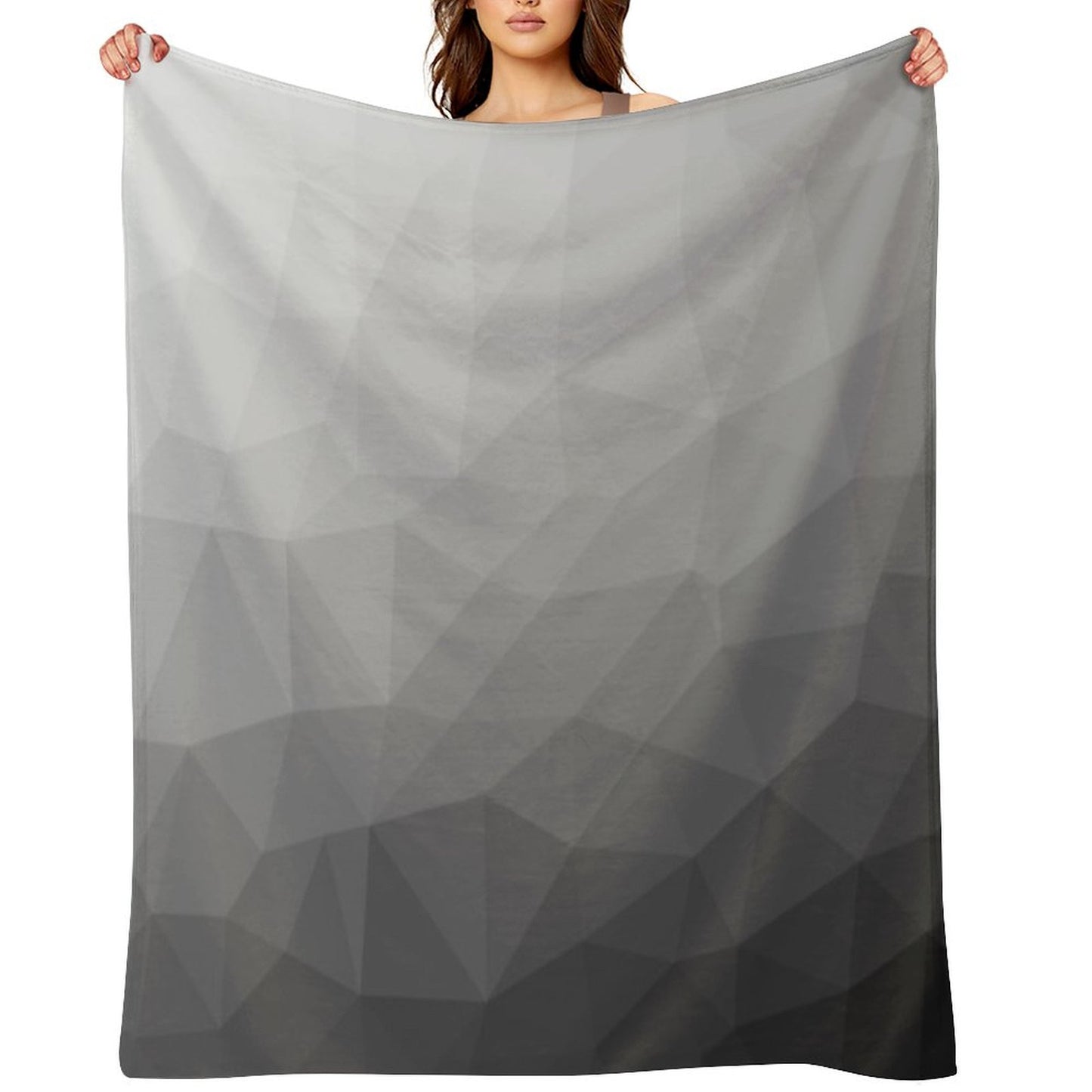Gray Gradient Geometric Mesh Pattern Grey Elegant Design Throw Blanket