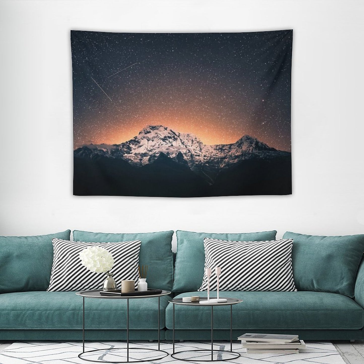 Star Mountain Milky Way Night Tapestry