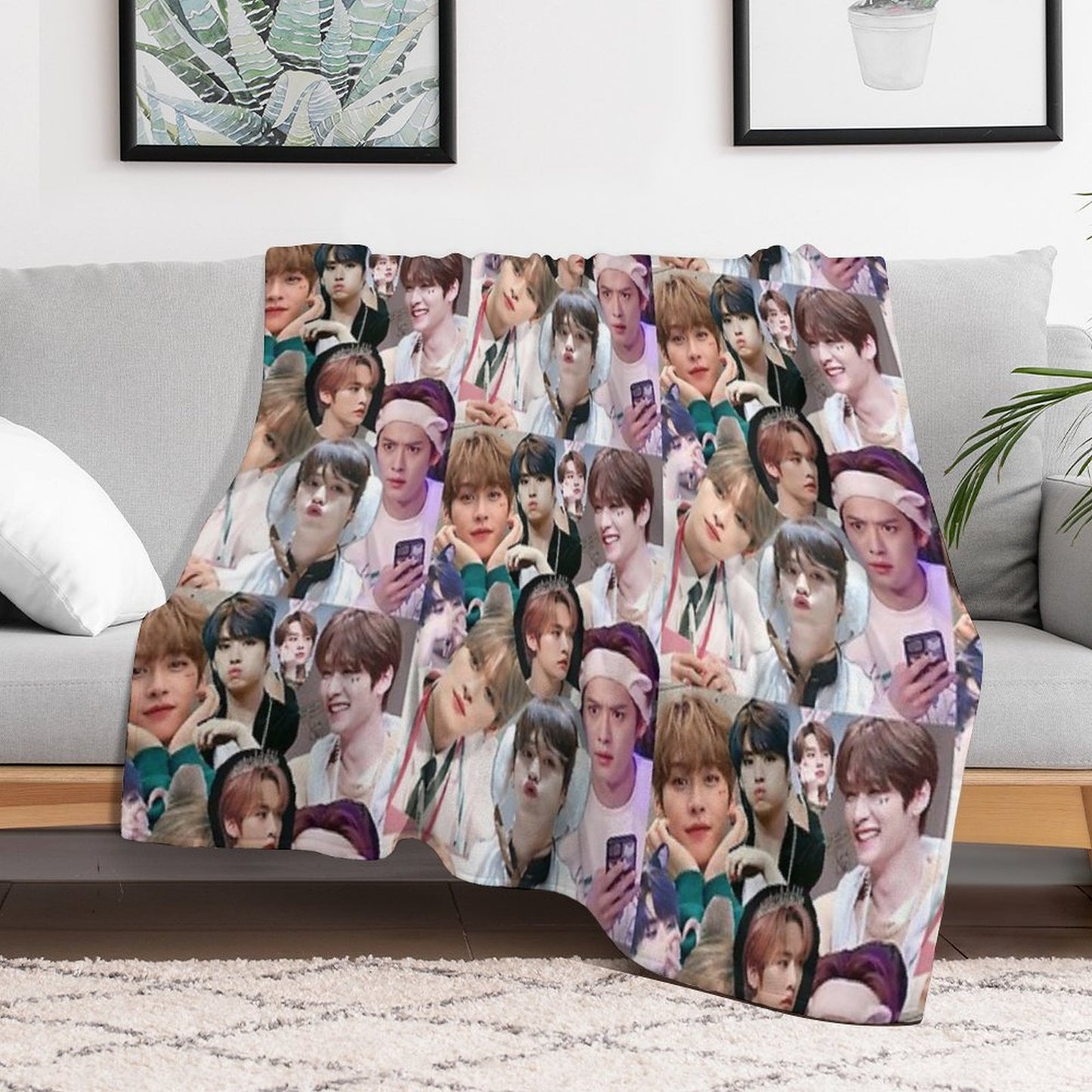 Lee Know Collage Throw Blanket
