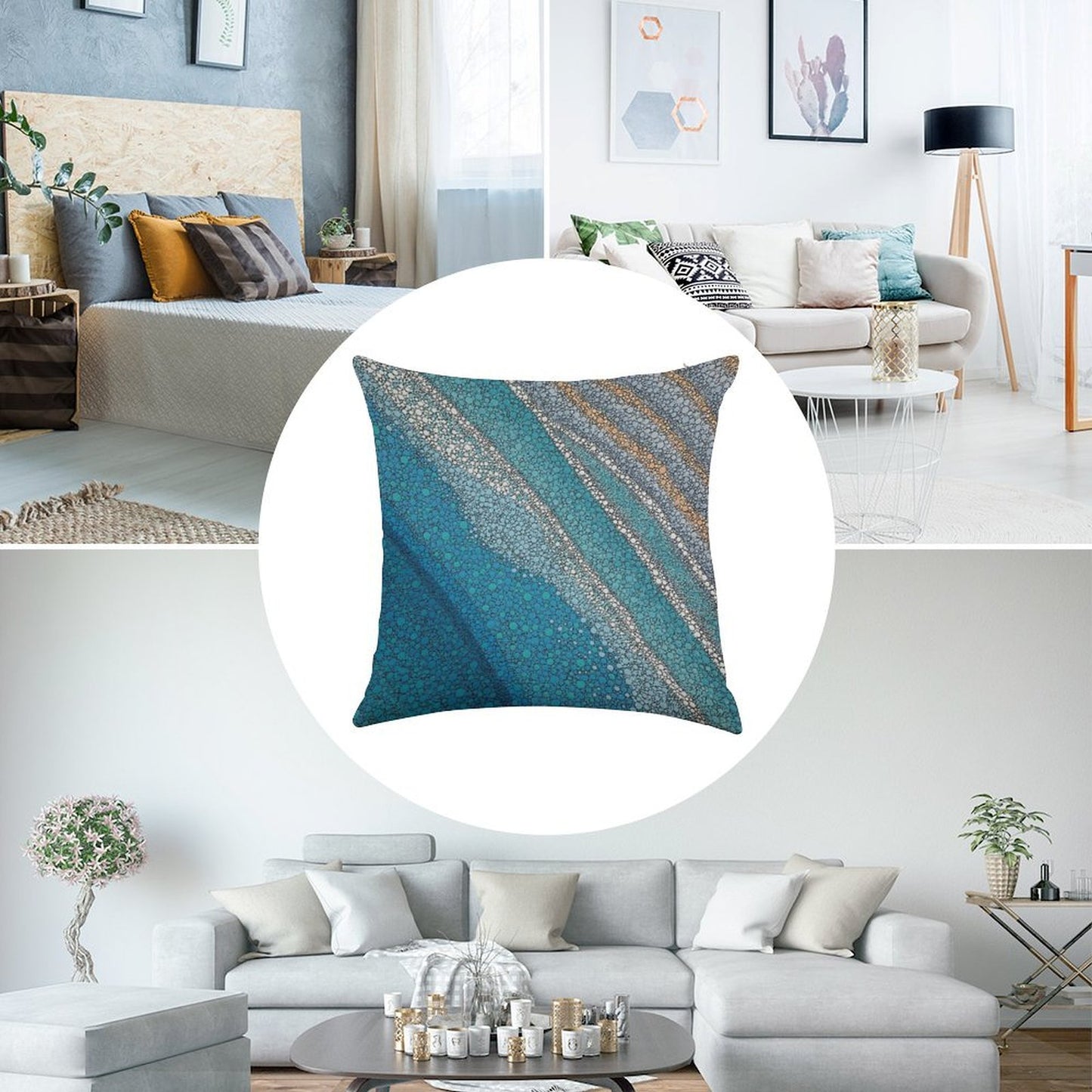 With The Tides Linen Throw Pillow Cover