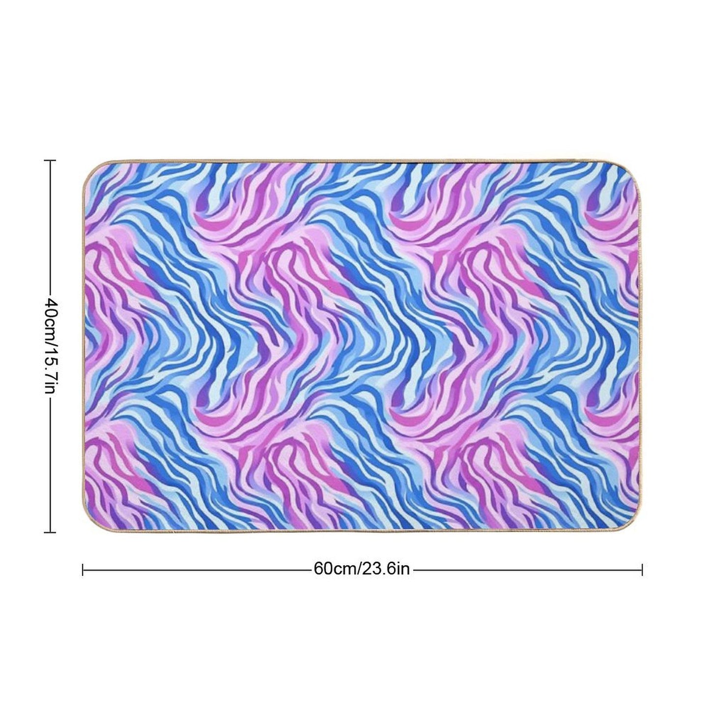 Abstract Wavy Lines Pattern Texture Long-Lasting Bath Mat