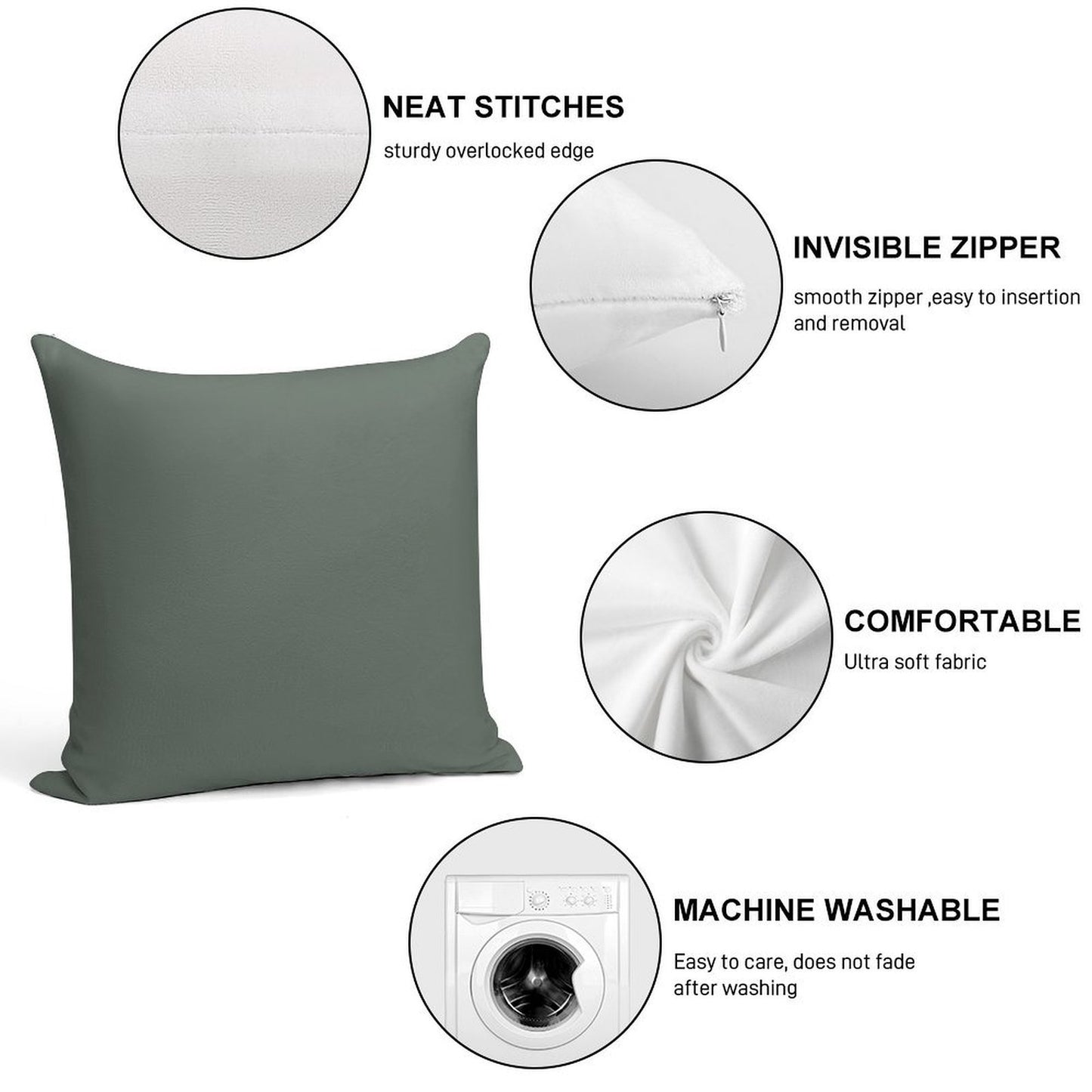 New Smoke Green by Farrow And Ball Paint Soft Durable Construction Throw Pillow