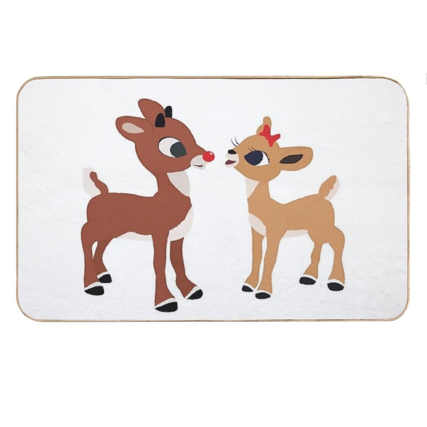 Classic Rudolph And Clarice © GraphicLoveShop Bath Mat