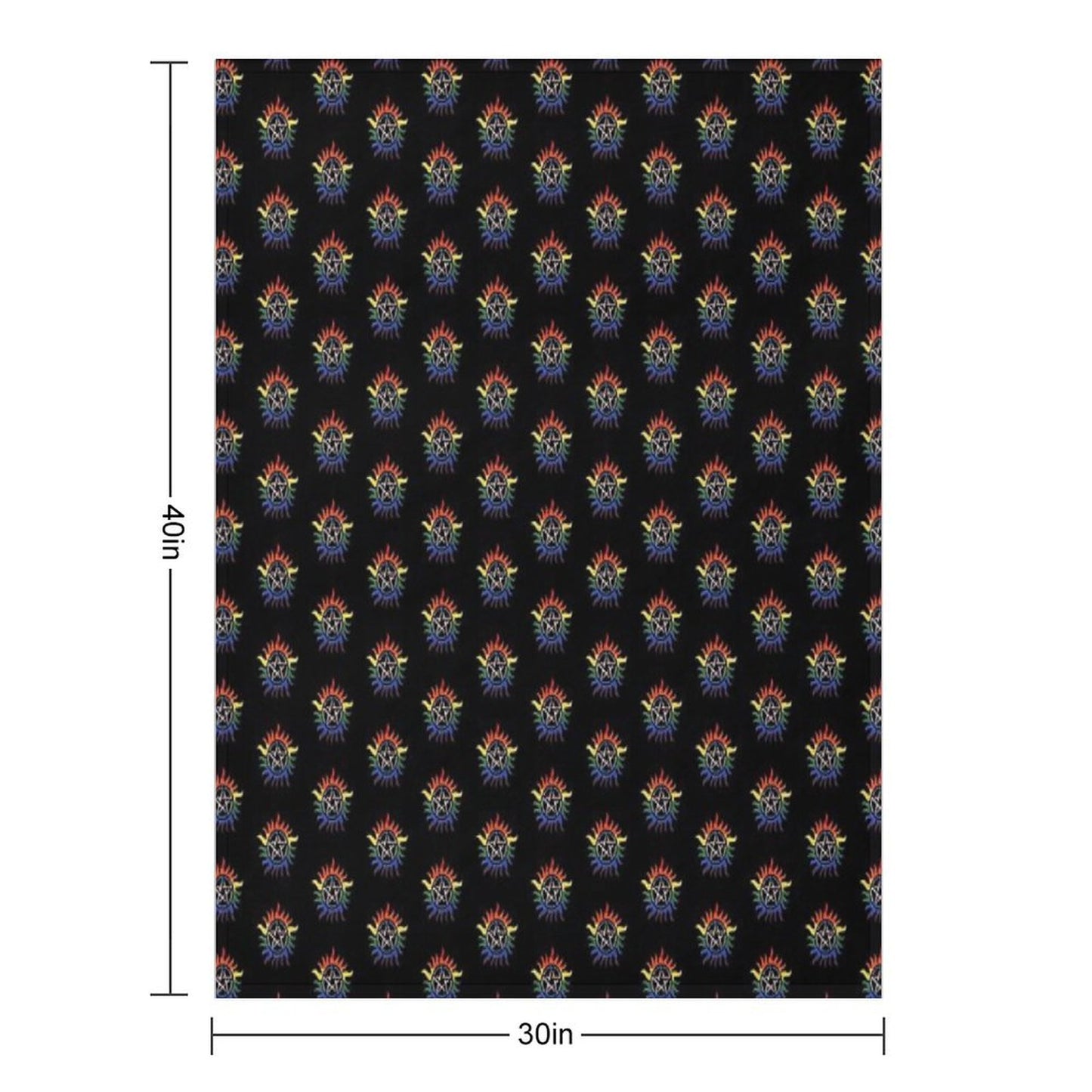 Supernatural Rainbow Pentacle Throw Blanket