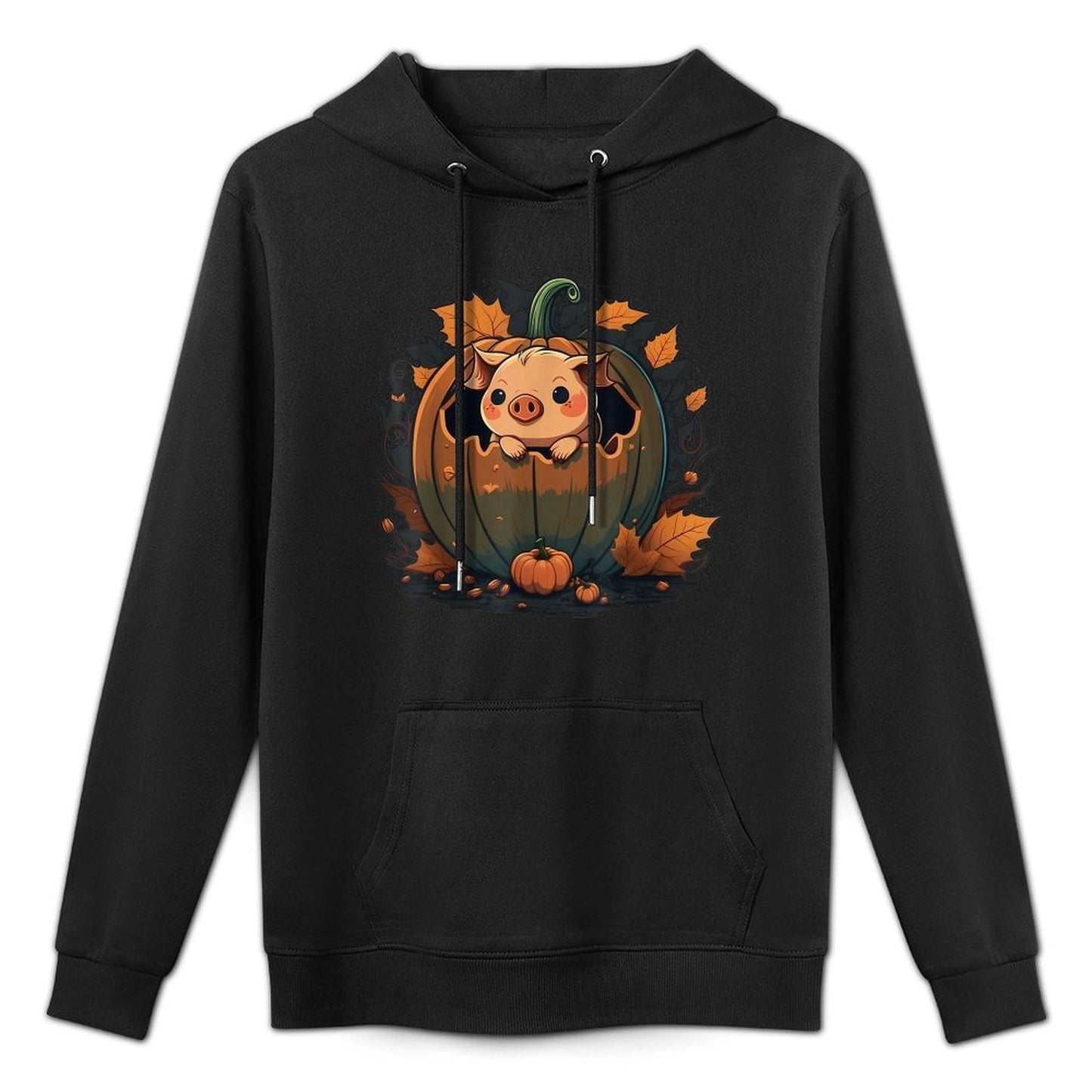 Pumpkin Pig Costume on Pig Halloween Shape Retention Hoodie