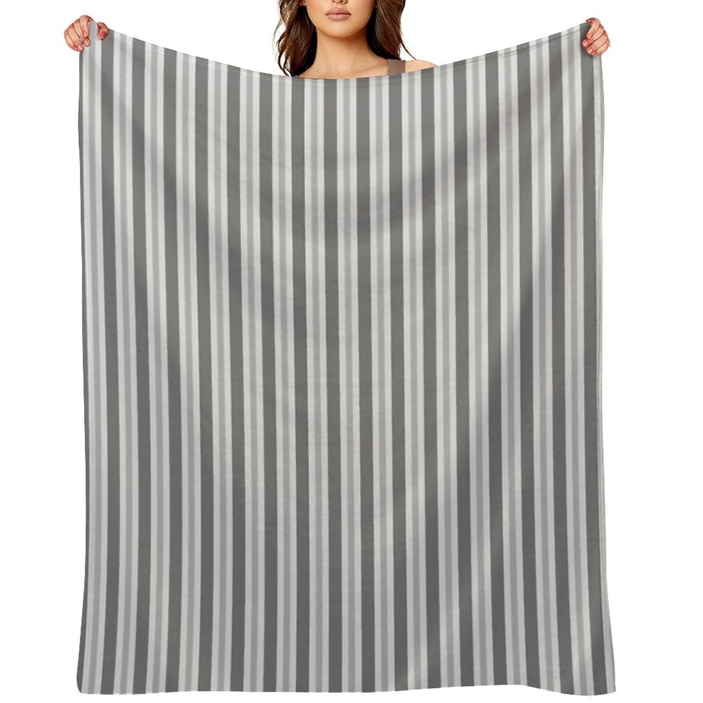 Soft Greys - Asymmetric Stripes Throw Blanket