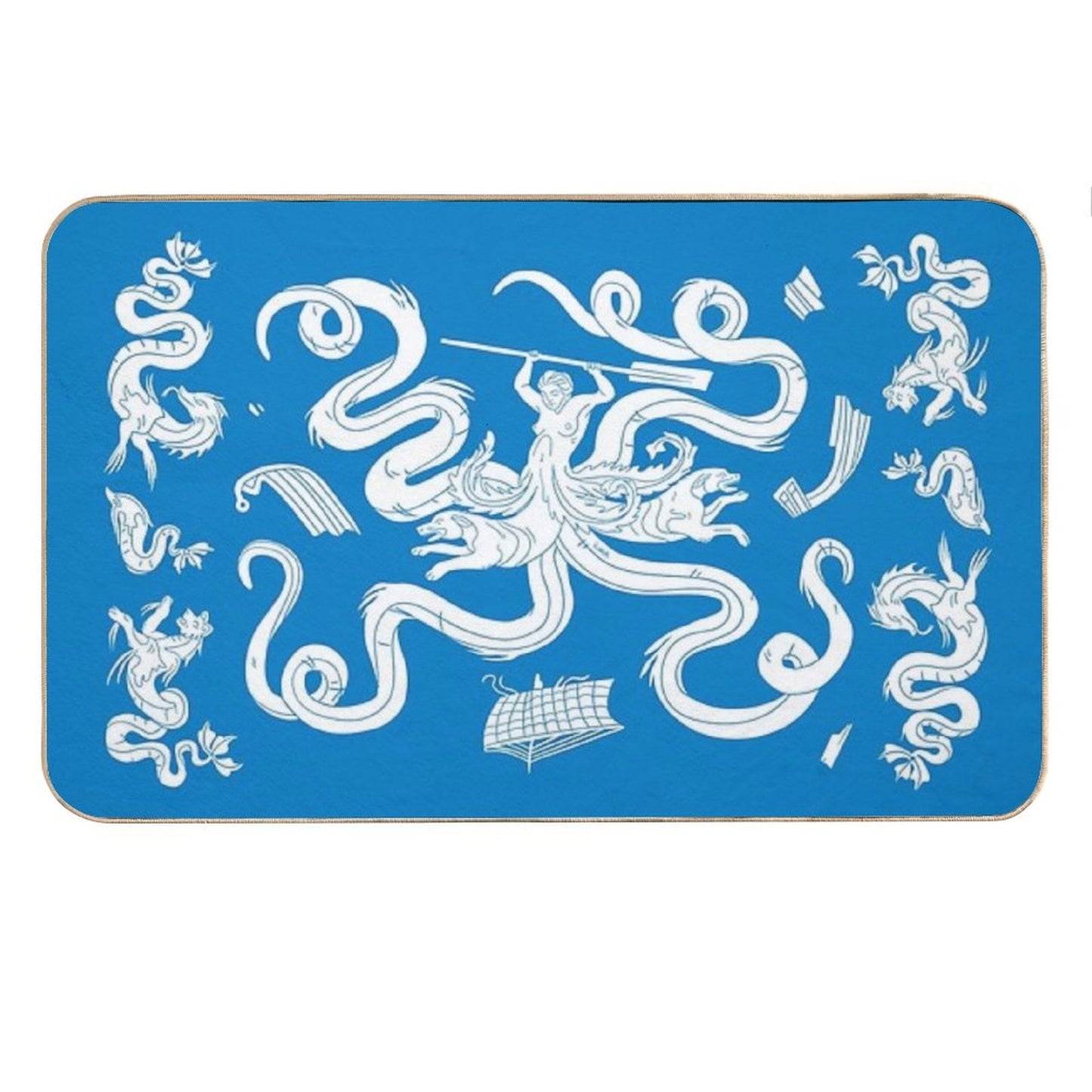 Scylla Mosaic - Blue Bath Mat