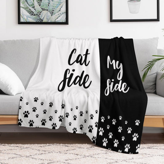 Cat Side My Side Funny Cat Owner Bedding Throw Blanket
