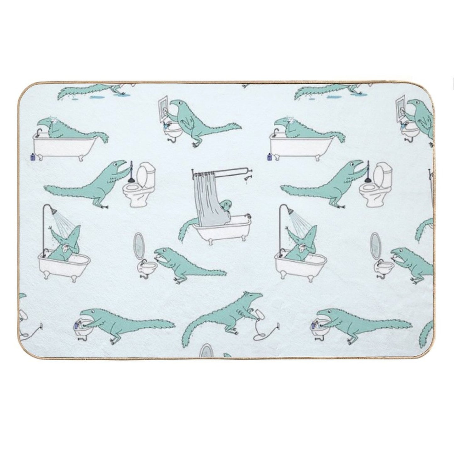 Bathroom Dinosaur Pattern Bath Mat