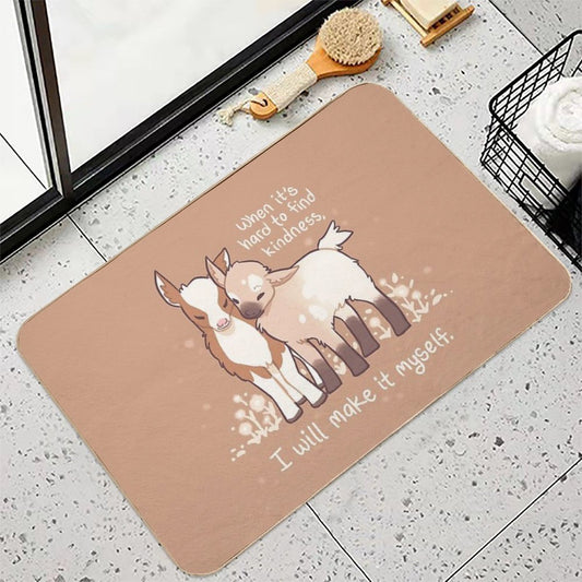 When It's Hard to Find Kindness, I Will Make It Myself Baby Goats Odorless Bath Mat