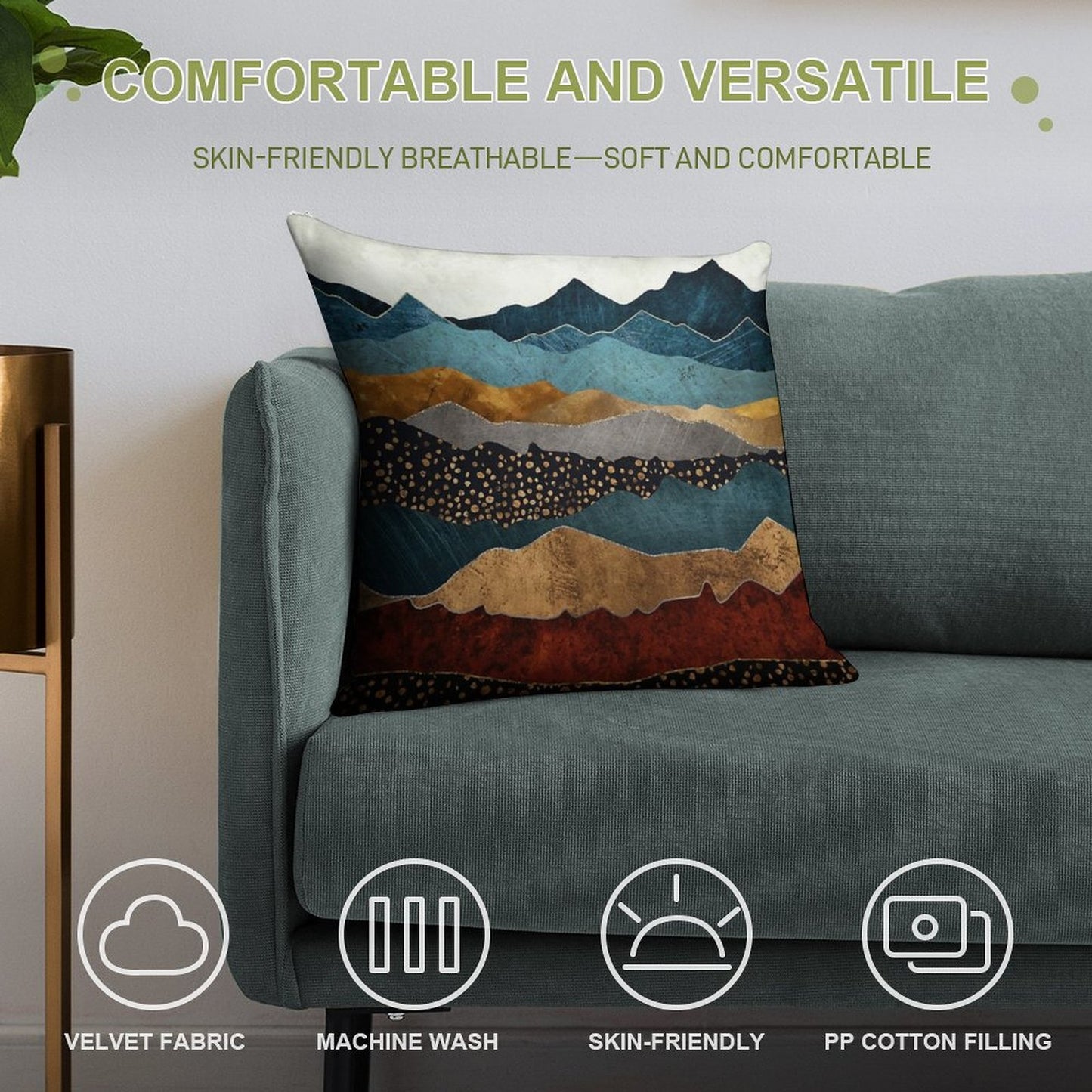 Amber Dusk Soft Washable Throw Pillow