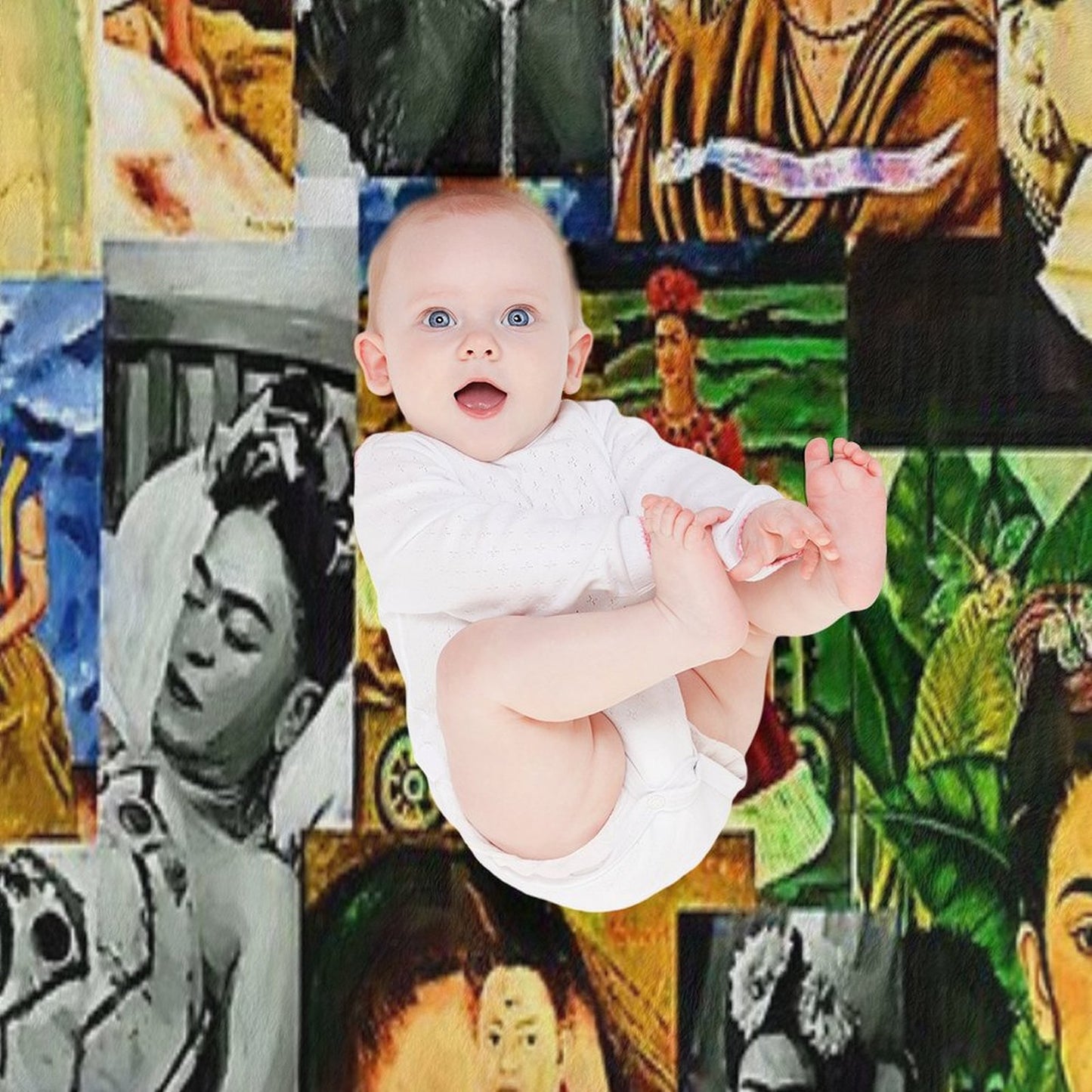 Frida Collage Throw Blanket