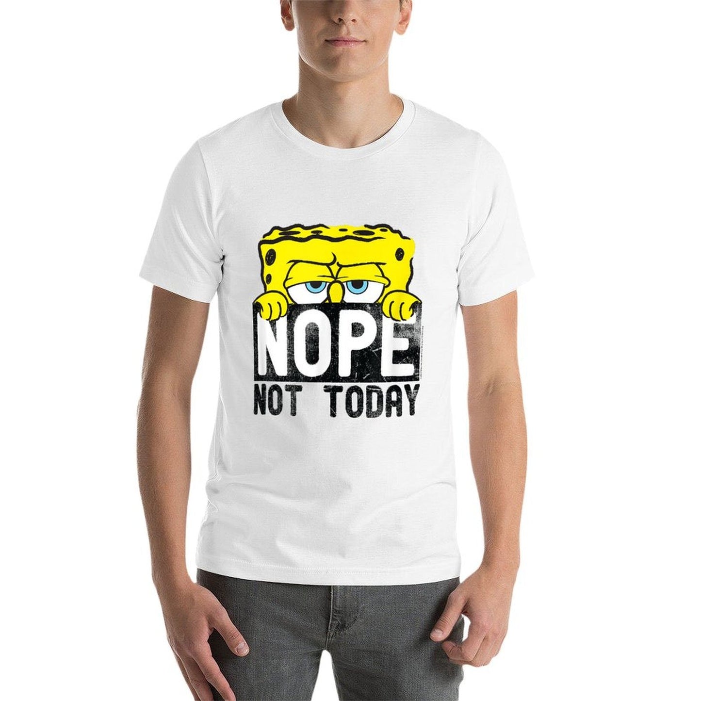SpongeBob SquarePants - Nope Not Today Fade-proof Color T-Shirt